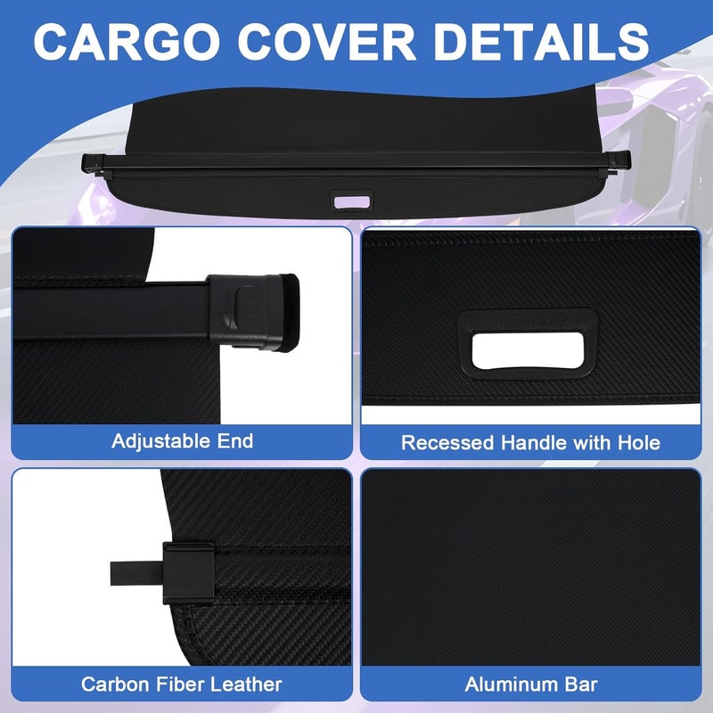 NTLTPYY Cargo Cover for Toyota 4Runner 2010-2024 V6 4.0L l4 2.7L - Waterproof Tear Accessories-Resistant Carbon Fibe Trunk Cover, Car Retractable Cargo Cover, Anti-Peeping Luggage Privacy Shield - Image 5